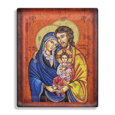 Illustrazione o icona della Sacra Famiglia di Nazaret che simboleggia l'accoglienza e la protezione