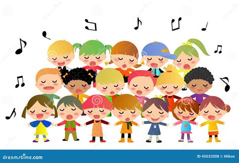 Illustrazione di un coro di bambini durante una celebrazione liturgica domenicale