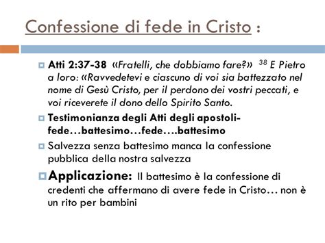 Schema grafico che illustra la relazione tra fede, pentimento, confessione e battesimo secondo diverse interpretazioni teologiche.