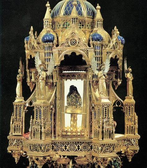 Schema tecnico del reliquiario della lingua di Giuliano da Firenze con dettagli degli archi rampanti e della teca in cristallo