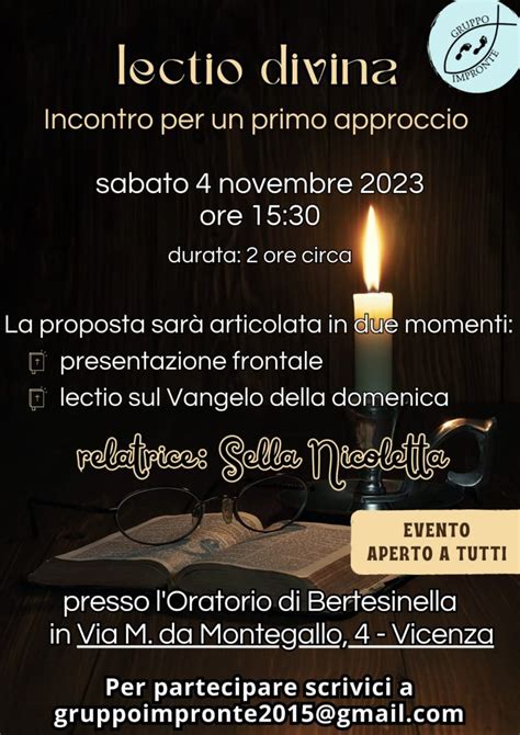 Schema di una sessione di Lectio Divina o incontro di formazione biblica