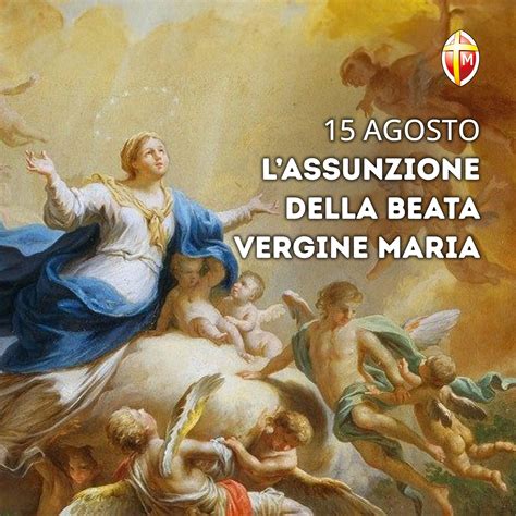 Illustrazione del dogma dell'Assunzione di Maria in cielo, circondata da angeli e in gloria.