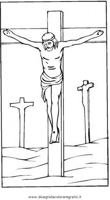 Disegno stilizzato del Crocifisso di Giotto da colorare