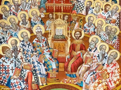 Ritratto dell'imperatore Costantino I che presiede il Concilio di Nicea