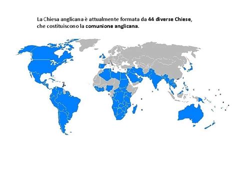 Mappa delle chiese membro della Comunione Anglicana nel mondo