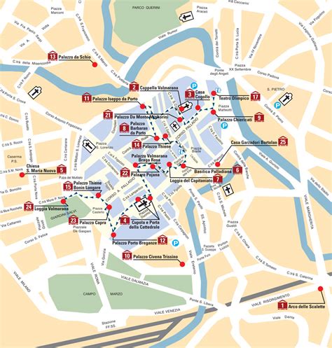 Mappa del centro storico di Cracovia con i punti di interesse principali (Wawel, Piazza del Mercato, Kazimierz)