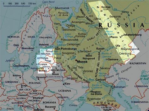 Mappa delle ferrovie nel nord-ovest della Russia e degli Urali