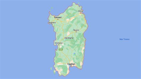 Mappa della Sardegna con evidenziate le aree di Oristano, Sedilo e Austis