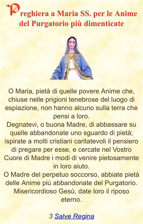 Schema di un rosario con indicazioni per la preghiera per le anime del Purgatorio