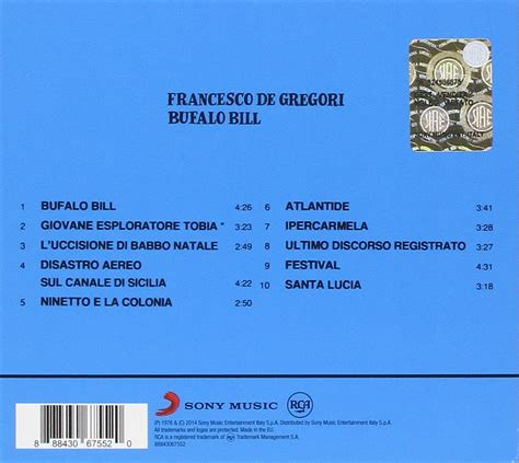Copertina dell'album Bufalo Bill di Francesco De Gregori