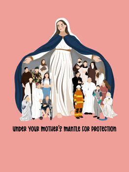 Thematic photo of Mary's mantle enveloping a church or a group of people
