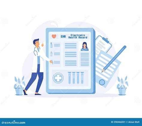 Illustrazione stilizzata di un medico che consulta una cartella clinica