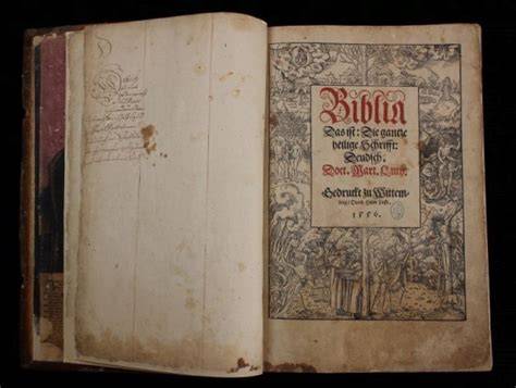 Frontespizio della Bibbia tradotta da Lutero in tedesco