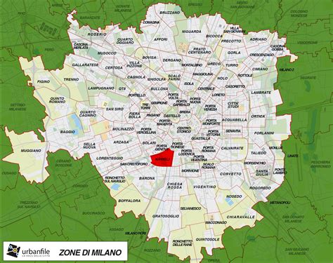 Mappa dell'Arcidiocesi di Milano con evidenziate le zone pastorali e i decanati