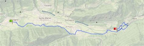 Mappa stradale della Val Vigezzo con evidenziate le principali vie di accesso