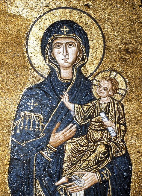 Dettaglio del mosaico della Vergine Odigitria nell'abside centrale