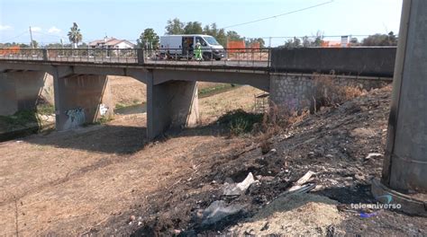 Foto aerea dell'area interessata dall'incendio a Borgo Santa Maria con indicazione della condotta del gas
