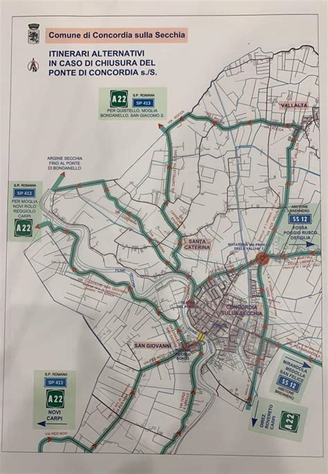 Mappa schematica dei percorsi alternativi a Borgo Santa Maria
