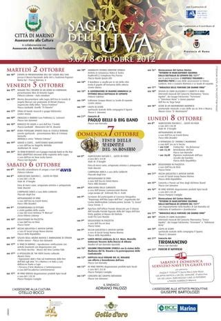 Locandina con il programma musicale della Sagra Madonna del Popolo