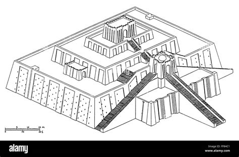Ricostruzione artistica o foto dello Ziggurat di Ur