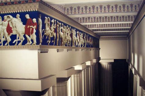 Ricostruzione architettonica degli interni nel dipinto, con figure