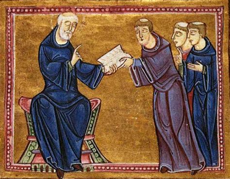 Miniatura medievale che illustra un monaco in contemplazione