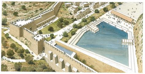 Mappa o illustrazione della Piscina di Siloe a Gerusalemme