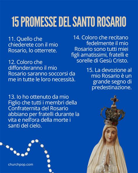 Infografica: le 15 promesse del rosario