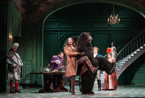 Scena dell'opera La cambiale di matrimonio con i personaggi principali