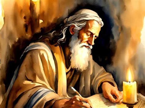 illustrazione del profeta Isaia che guarda verso un futuro luminoso