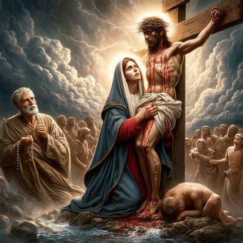 Maria ai piedi della croce, illustrazione