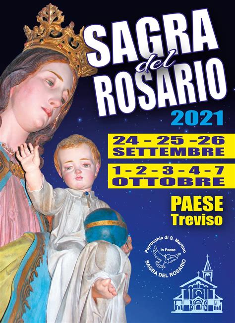 Volantino della Sagra del Rosario con le date e il luogo dell'evento