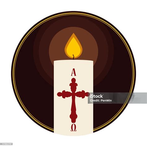 illustrazione di un battesimo con candela accesa