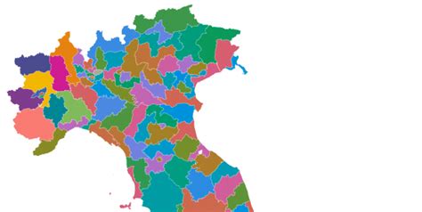 Mappa dei 147 collegi uninominali per la Camera dei Deputati