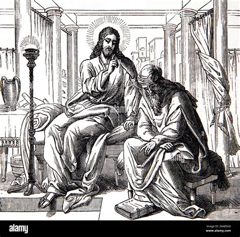 Illustrazione del dialogo tra Gesù e Nicodemo di notte