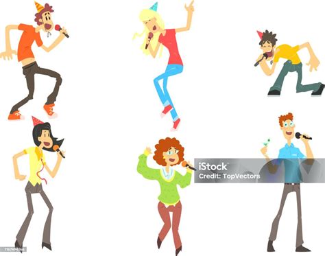 Scena stilizzata di un locale con persone che cantano al karaoke e una figura minacciosa armata