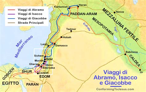 Mappa illustrativa del viaggio di Abramo