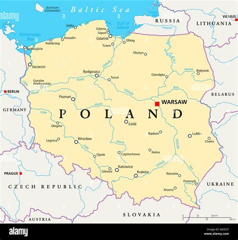 Mappa della Polonia con i punti individuati per il Rosario ai confini