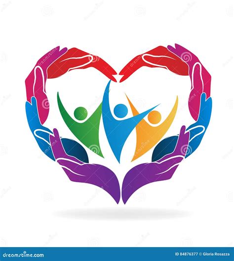 Illustrazione di mani che si aiutano reciprocamente, con un cuore stilizzato al centro.