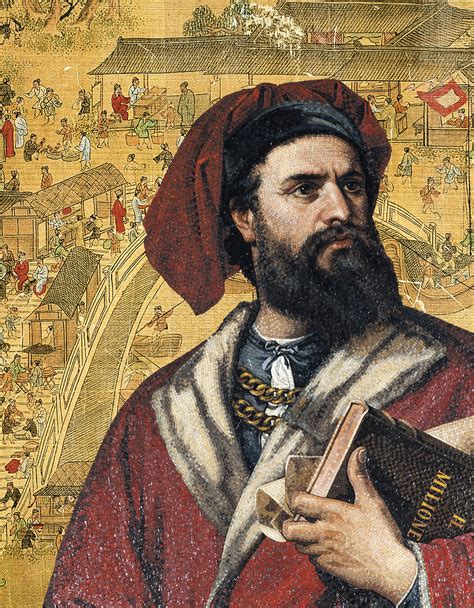 Illustrazione d'epoca raffigurante Marco Polo alla corte del Gran Khan