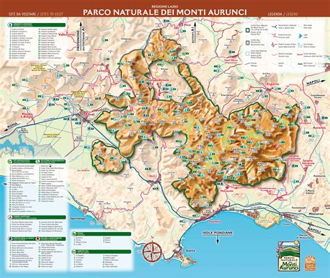 Mappa panoramica dei Monti Aurunci con indicazione del sentiero CAI 960 verso il Redentore