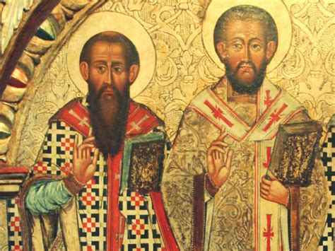 Icona raffigurante i Santi Basilio Magno e Gregorio Nazianzeno, insieme