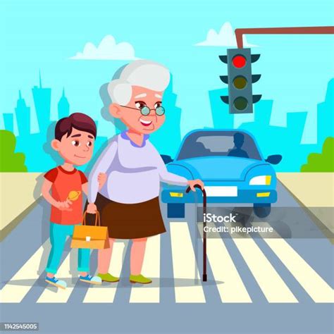 foto realistica di una donna che aiuta un anziano ad attraversare la strada, oppure di una madre che gioca con i figli, a simboleggiare la santità della vita quotidiana