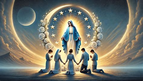 Illustrazione simbolica della purezza e santità di Maria, con elementi divini