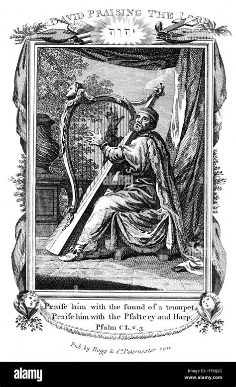 illustrazione di Re Davide in preghiera o con arpa