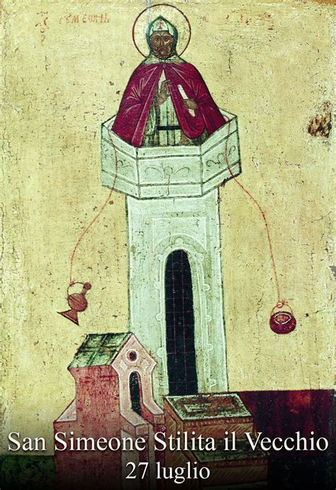 rappresentazione artistica di San Simeone Stilita sul pilastro