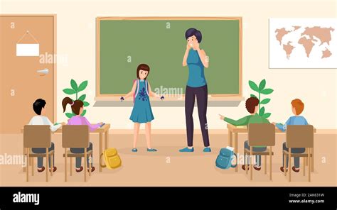 illustrazione di aula scolastica con crocifisso e studenti