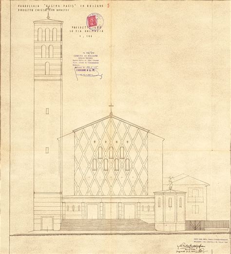 Schema o progetto della chiesa attuale di Regina Pacis