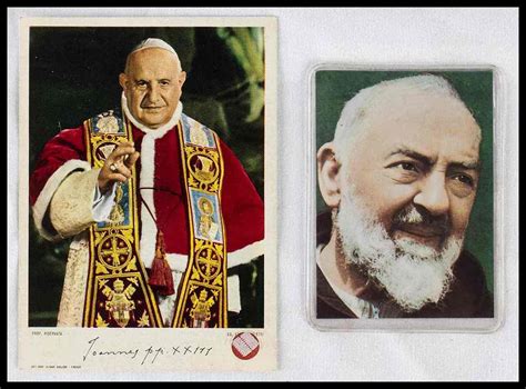 Ritratto di Papa Giovanni XXIII e Padre Pio