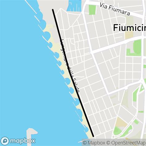 Mappa dell'area di Fiumicino e Isola Sacra con i punti di interesse menzionati